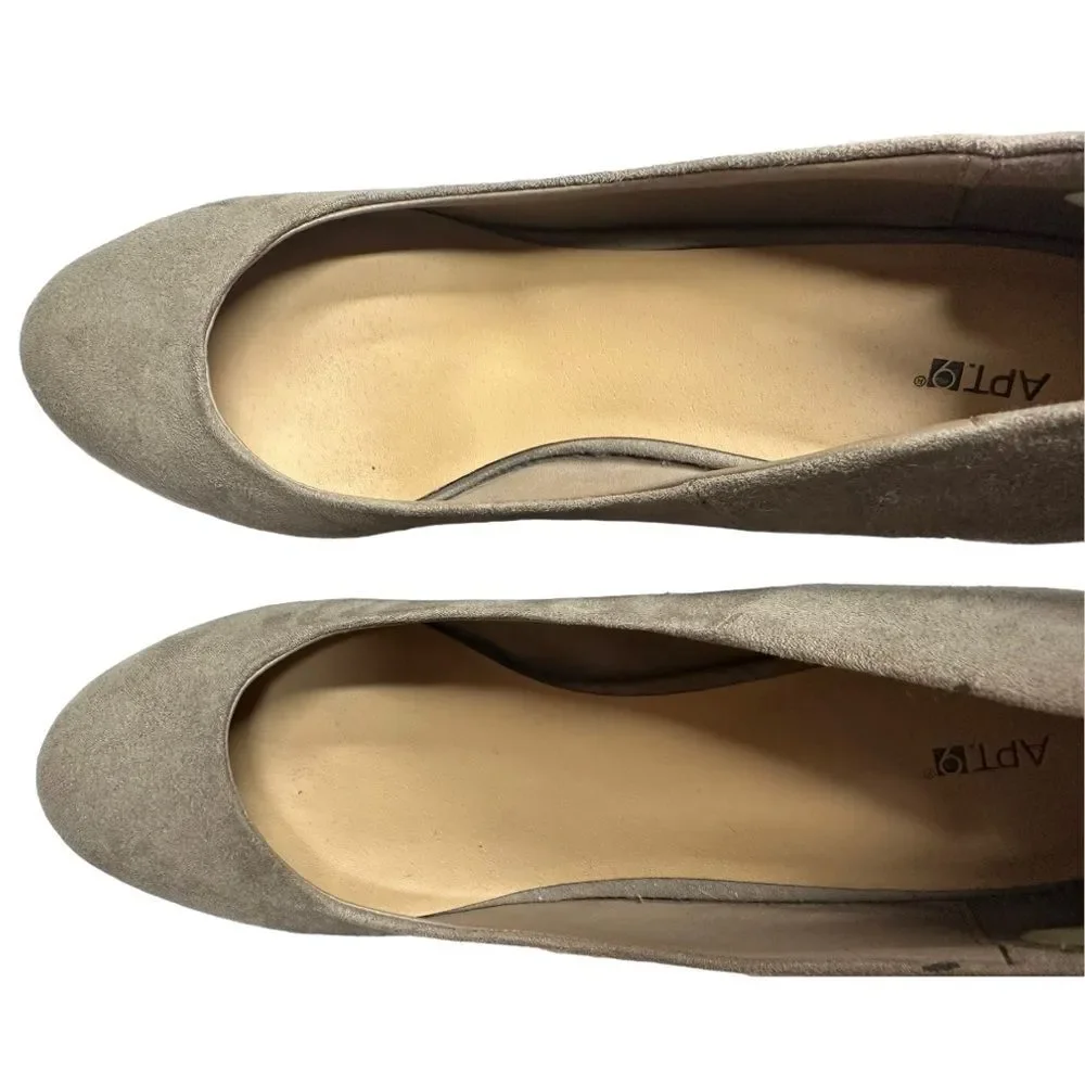 Apt. 9‎ Women's Faux Suede Platform Wedge Ballet Shoes Size 8.5